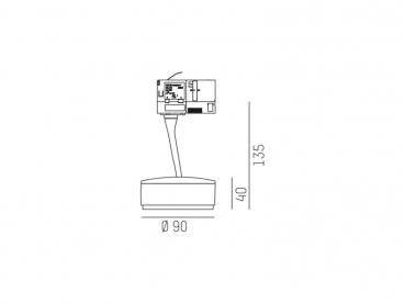 LITIN 2 TRACK 10W MOLTO LUCE LED Spot 3Ph. Strahler 3K 40° 790lm